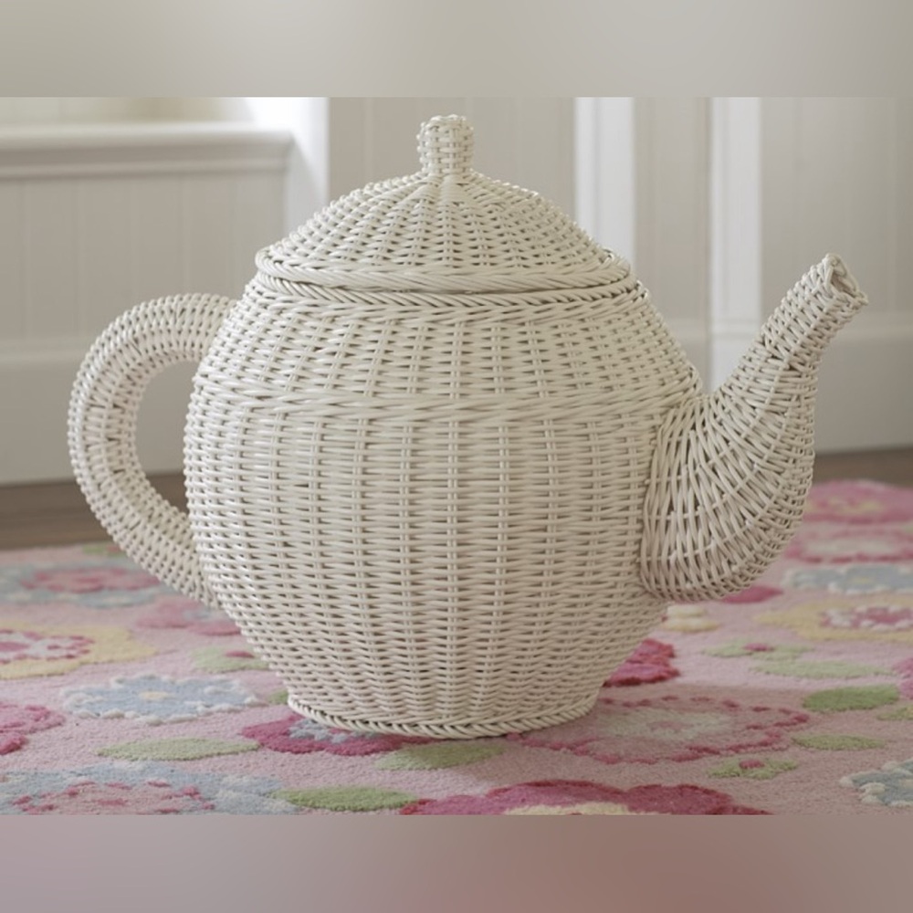 Pottery Barn Kids Teapot White Storage Basket